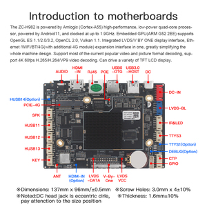 Carte Android Amlogic T982 avec écran tactile numérique/signalisation pour distributeur automatique Carte mère médicale de contrôle de stationnement/voiture - Product Image 2