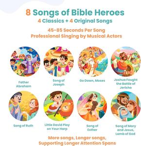 Libro de Sonidos con Historias de Héroes Bíblicos y 8 Canciones, Juguete Musical para el Aprendizaje Infantil, Libro Interactivo con Sonidos - Product Image 3