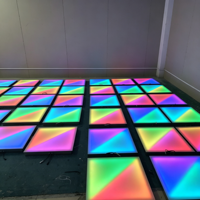 Piste de danse Infinity IP65 DMX512 RGBWA éclairée sans fil LED en verre miroir 3D, panneau magnétique pour mariage