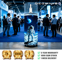 Écran LED portable RX Smart WiFi GOB 4K pour intérieur, vitrine commerciale HD sans soudure, mur vidéo cylindrique pour exposition de bijoux