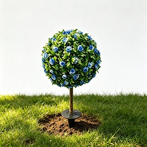 Elegant <b>Layered</b> Tower Rose Floral Orb with sturdy ground stake <b>base</b> for garden border patio walkway wedding outdoor - Product Image 6