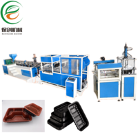 Automatische inline thermoformmachine voor het maken van wegwerp plastic PP lunchverpakkingen