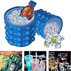 2-in-1 Reusable Eco-Friendly Silicone Ice Bucket Lid Built-in Ice Mold Sphere Tray Food Grade Easy-Release Homemade Recyclable - Product Image 5