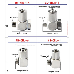 Connecteurs coudés droits miniatures en acier inoxydable de type tour, raccord femelle, tête hexagonale MS-5/3HLH-4 MS-5/3HL-6/4 - Product Image 5