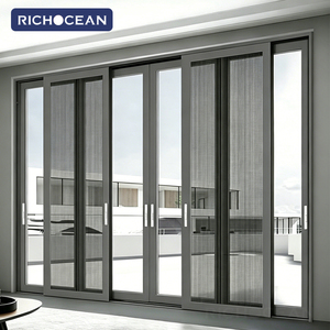 Portes coulissantes de patio en aluminium à rupture de pont thermique sur mesure RICHOCEAN, double vitrage Low-E avec <span class=keywords><strong>moustiquaire</strong></span> - Product Image 1