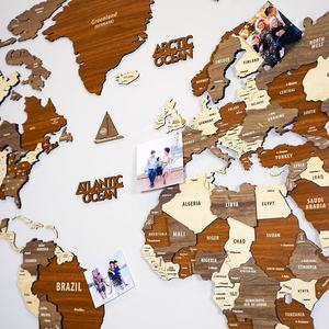 OEM Modern Wooden <strong>World</strong> <strong>Map</strong> 3D Art Large Wall Decor Diy Wooden Travel Push <strong>Pin</strong> <strong>Map</strong> - Product Image 5