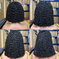 Perruque complète 100% cheveux humains Remy, dentelle HD transparente 13x4, coupe courte bob, entièrement tricotée à la main, base sans colle avec volume naturel