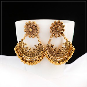 Hoa Tai Tua Rua Hình Chuông Phong Cách Dân Tộc Cho Nữ, Trang Sức Ấn Độ, Hoa Văn Rỗng, Chuỗi Hạt, Phong Cách Cổ Điển 2020 - Product Image 6