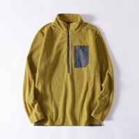 Nouvelle veste polaire d'automne pour homme, sweat-shirt à demi-zip en polaire, sweat-shirt zippé tendance