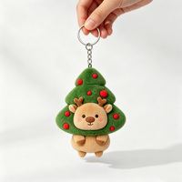 Porte-clés en peluche personnalisé de la série de Noël : Renne de dessin animé, Élan doux, Breloque de sac