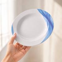 Service de vaisselle en mélamine à motif encre bleue, assiettes et bols bleus et blancs, vaisselle de qualité alimentaire incassable, vente en gros, exportation Chine
