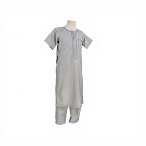 CCY <span class=keywords><strong>Qamis</strong></span> d'été pas cher pour enfants musulmans du Maroc, manches courtes, style Boubou Homme, sensation coton-lin, <span class=keywords><strong>ensemble</strong></span> Thobe pour garçons, idéal Ramadan - Product Image 6