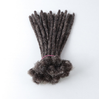 Estensioni Dreadlocks Afro Kinky Fatte a Mano in Capelli Umani, 0.4 0.6 0.8cm, Dreadlocks all'Uncinetto Colore Sale e Pepe