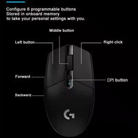 Logitech G304 Mouse Gaming Nirkabel 12000DPI Sensor Optik 6 Tombol Mouse Ringan untuk PC Laptop Esports FPS MOBA Game