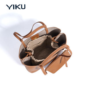 YIKU Logotipo Personalizado OEM ODM Fabricante Clásico Bolsos de Hombro de Lujo de Gran Capacidad de Cuero Genuino para Mujer - Product Image 3