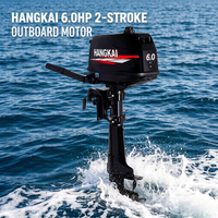 Moteurs hors-bord Hangkai 6 CV 2 temps à arbre court et long pour bateaux de pêche, bateaux pneumatiques et kayaks - En promotion