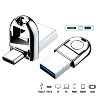 Mini clé USB 3.0 Type C OTG double interface en métal pour téléphone et PC, vente en gros, logo personnalisé