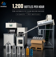 Machine de soufflage de bouteilles PET semi-automatique à 4 cavités, stable et facile à utiliser, pour l'industrie de l'eau potable et de l'alimentation