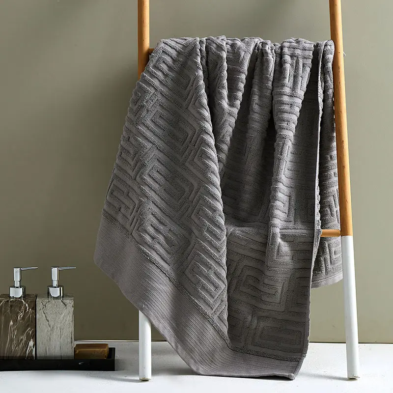 Conjunto de toalhas de banho 100% algodão para banheiro e hotel 5 estrelas, grande e luxuoso, com logotipo personalizado, boa absorção, macio e liso, jacquard, Dobby
