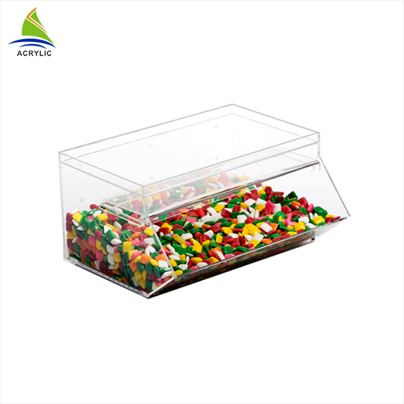 Vente chaude Transparent Acrylique Boîte À Bonbons Pour Le Magasin De Supermarché