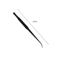 Jusuo 4PS Noir Outils d'aquarium : Pince, Ciseaux, Grattoir à algues, Outils de coupe pour plantes aquatiques en acier inoxydable, Accessoires pour aquarium