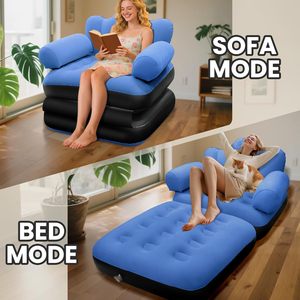 2-in-1 Inflatable <b>Sofa</b> Bed <b>Air</b> Couch for Home Garden Office Camping - Product Image 2