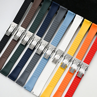 Nouveau bracelet de montre en caoutchouc FKM pour Tissot Omega, bracelet de remplacement universel avec fermoir à boucle, bracelet de montre en caoutchouc souple de luxe