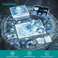 Coffret de Jeux de Société Haut de Gamme Artisanal Éco-responsable avec Élément Arbre 3D Pop-up et Boîte Texturée Lin pour Collection de Jeux de Table