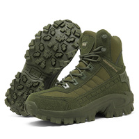 Sepatu Taktis Kain Suede Oxford Buatan Produsen Khusus, Ringan, Bernapas, Anti Air, Resleting Samping, Sol TPR