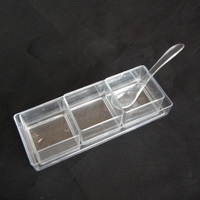 Plat rectangulaire jetable en plastique de pudding de mariage de partie