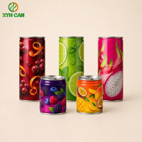 Boîte de conserve professionnelle de qualité alimentaire pour jus, emballage de boissons végétales, conteneur rond en métal pour liquides, vente directe usine