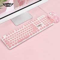 LVKIDRON RGB arkadan aydınlatmalı kablolu klavye fare seti sevimli ofis için ergonomik tasarım USB optik LED aydınlatmalı masaüstü kullanımı için