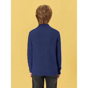 2025 Otoño Invierno suéter para niños y niñas chal cuello Cable tejido lana y algodón bebé cárdigan - Product Image 2