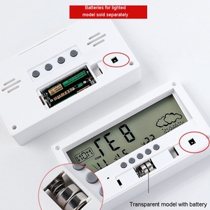 Relógio de mesa eletrônico <span class=keywords><strong>LCD</strong></span> com <span class=keywords><strong>display</strong></span> digital multifuncional medidor de temperatura e umidade despertador de sala - Product Image 3