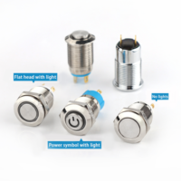 Interrupteur de verrouillage momentané, bouton-poussoir en métal, étanche Ip67, universel, 12mm, 16mm, 19mm, 22mm, 25mm, 30mm
