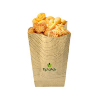 Sac en papier biodégradable de qualité alimentaire pour popcorn chips de sucre frites emballage de restauration rapide pochette de collation emballage épais imprimé à emporter