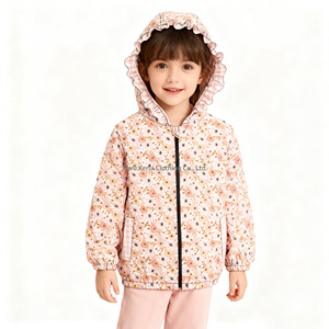 Giacca KERUI per Ragazze, Cappotto Lungo Casual con Stampa Floreale, Cappuccio e Chiusura a Zip, Impermeabile, per Autunno, Primavera e Inverno - Product Image 3