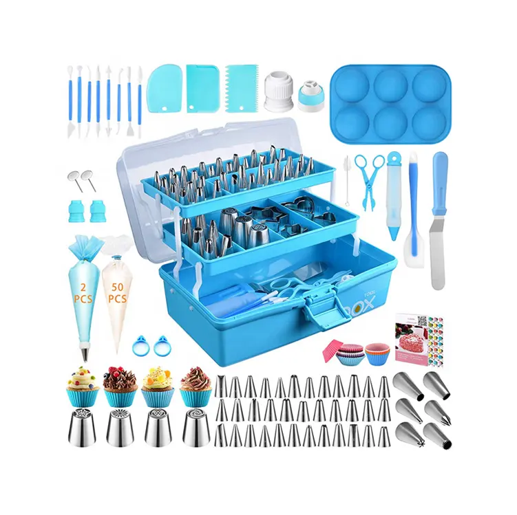 Hot Sale Op 236 Stuks Cake Decoreren Benodigdheden Kit Cake Piping Tips Tools Bakbenodigdheden Met Opbergdoos