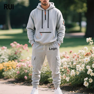 Ensemble de survêtement 2 pièces RUIQUWIN pour homme – Sweat à capuche ample et pantalon cargo – Tenue décontractée pour le quotidien et les sports de plein air – Collection Printemps-Automne - Product Image 1