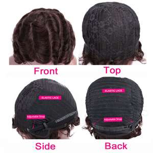 شعر مستعار قصير بقص بيكسي للنساء السمراوات إصبع الأم موجة المحيط شعر مستعار رخيص للحفلات - Product Image 4