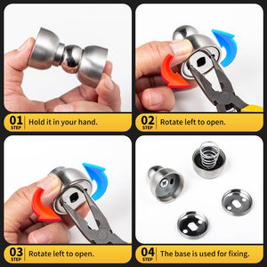 Puissant butoir de <span class=keywords><strong>porte</strong></span> magnétique en acier inoxydable à ressort, <span class=keywords><strong>sans</strong></span> perçage, mini butoirs magnétiques pour chambre à coucher - Product Image 4