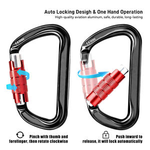 Mousqueton à verrouillage automatique en forme de D, robuste, en aluminium 7075 antirouille, pour hamac, randonnée, laisse de <span class=keywords><strong>chien</strong></span> - Product Image 6