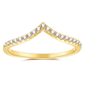 OAHLAN moda lüks takı yuvarlak kesim kübik zirkon kaplama sivri <span class=keywords><strong>V</strong></span> şekilli Women kadınlar için 925 ayar gümüş yüzük - Product Image 2