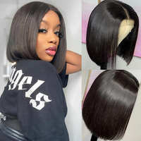 Perruque Lace Front Wig lisse brésilienne 100 naturelle, 13x4 HD, densité 180 220 250, 12a, pour femmes africaines