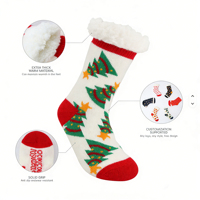 Calcetines de lana con forro polar y diseño de copo de nieve nórdico personalizados con logotipo para damas
