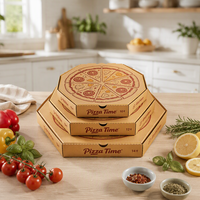 Boîtes à pizza en carton ondulé Kraft, emballages alimentaires écologiques, finition mate