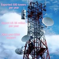 Tour en treillis d'acier angulaire à 4 poteaux Q355B de 50m, 80m, 100m pour support de station 5G BTS multi-utilisateurs à usage intensif