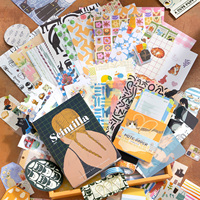 Ensemble cadeau de scrapbooking vintage Simno, kit de journal A6 avec illustrations bohèmes, autocollants d'animaux mignons, DIY pour filles