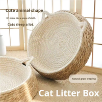 Griffoir pour chat en rotin et sisal toutes saisons, lit-nid durable, grand modèle rond, ne perd pas ses fibres