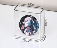 Boîte de rangement transparente pour badges individuels, anti-poussière, avec support, empilable, pour collection de badges d'anime